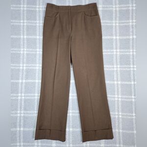 Gunex Vintage Italy Elegant Women's Brown Cropped Cotton Pants Size 6